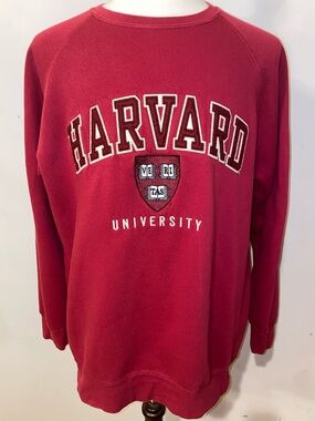 Vintage Y2K Harvard University Red Crewneck Sweatshirt Size Large